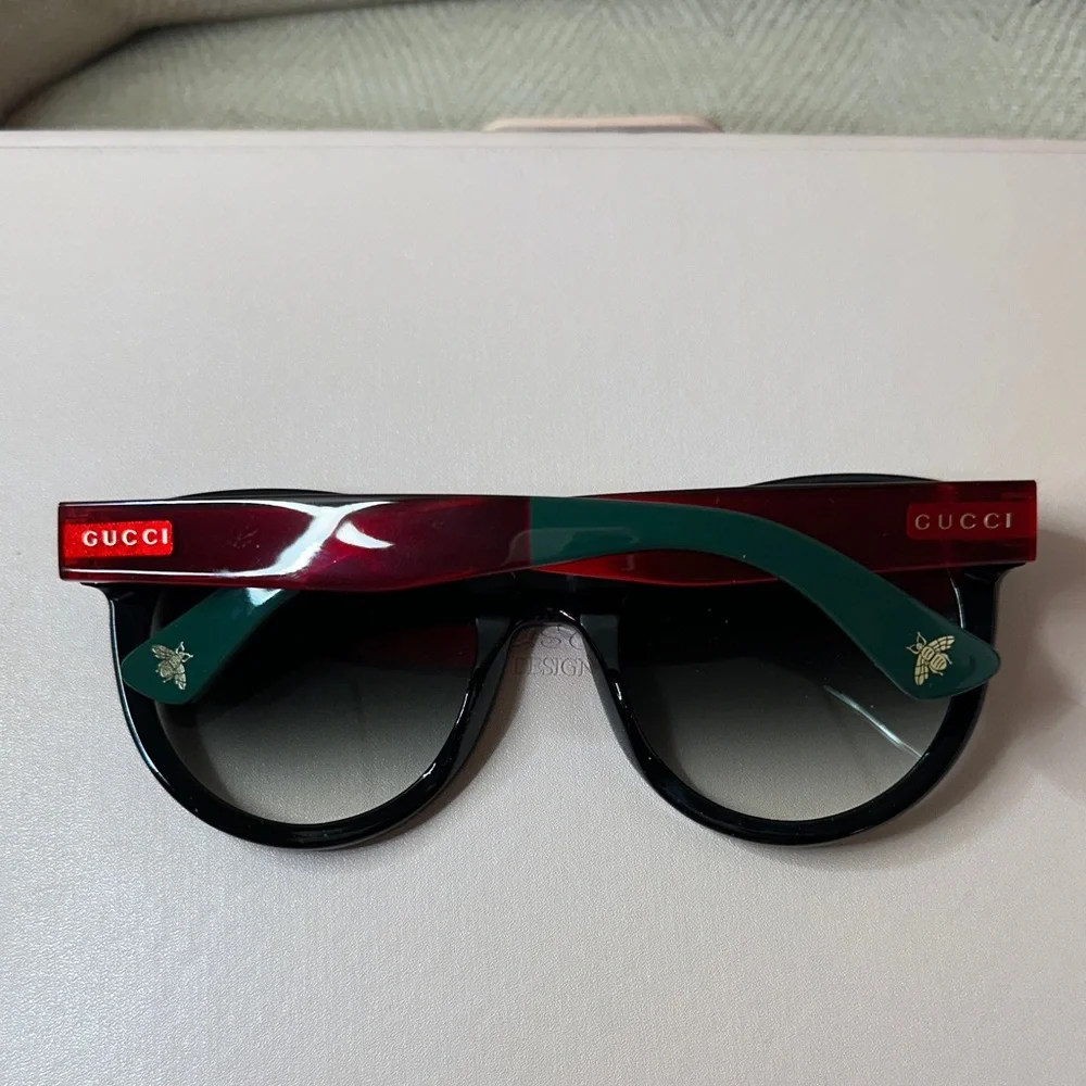 Gucci Glitter Black Green and Red Women's Sunglasses